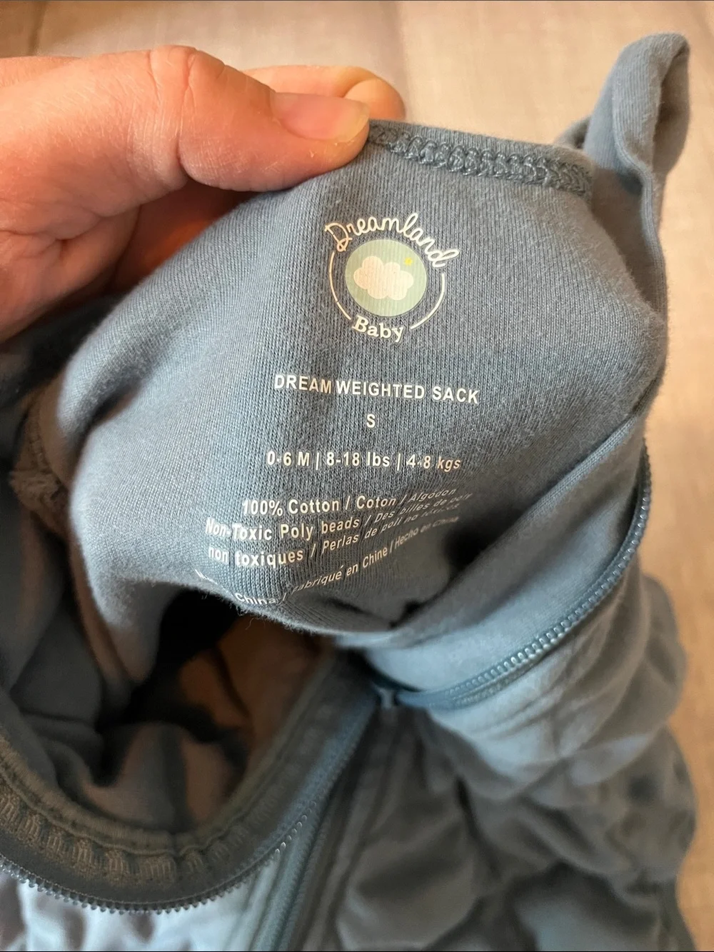 Quilted Sleep Sack - Slate Blue - Picture 2 of 4